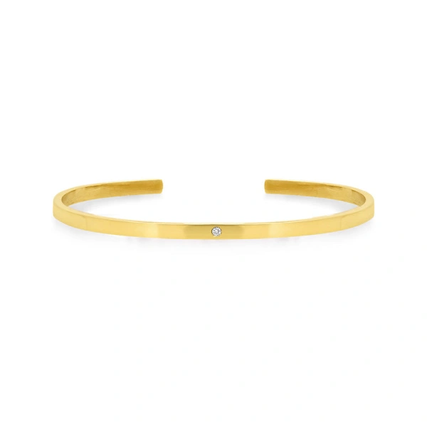 Ellen Cuff with Diamond Accent in 18K Yellow Gold