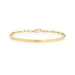 Jennifer Meyer Ellen Cuff with Edith Link Detail in 18K Yellow Gold | Fine Bracelets | Coveti