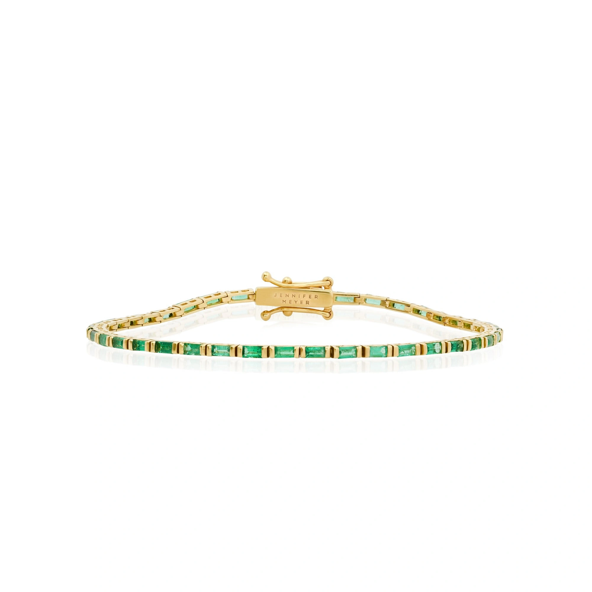 Jennifer Meyer Emerald Baguette Tennis Bracelet in 18K Yellow Gold Jennifer Meyer Emerald Baguette Tennis Bracelet in 18K Yellow Gold | Fine Bracelets | Coveti