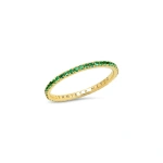 Jennifer Meyer Emerald Eternity Band in 18K Yellow Gold | Fine Rings | Coveti