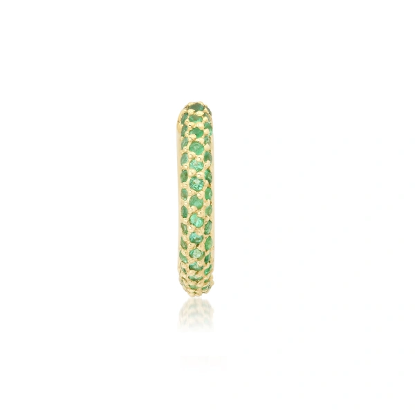 Jennifer Meyer Emerald Tubular Ear Cuff in 18K White Gold | Fine Earrings | Coveti