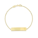 Jennifer Meyer Engravable Nameplate Bracelet in 18K Yellow Gold | Fine Bracelets | Coveti