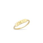 Jennifer Meyer Engravable Nameplate Ring in 18K Yellow Gold | Fine Rings | Coveti
