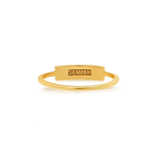 Jennifer Meyer Engravable Nameplate Ring in 18K Yellow Gold | Fine Rings | Coveti