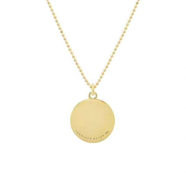 Jennifer Meyer Expect Miracles & Moon Sentiment Pendant Necklace in 18K Yellow Gold | Fine Necklaces | Coveti
