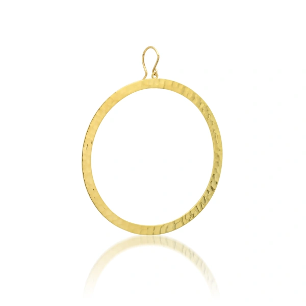 Jennifer Meyer Extra Large Hammered Open Circle Earrings in 18K White Gold | Fine Earrings | Coveti