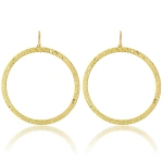 Jennifer Meyer Extra Large Hammered Open Circle Earrings in 18K White Gold | Fine Earrings | Coveti