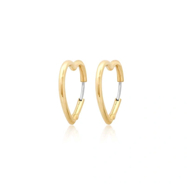 Jennifer Meyer Forever Heart Huggies in 18K Yellow Gold | Fine Earrings | Coveti