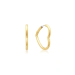 Jennifer Meyer Forever Heart Huggies in 18K Yellow Gold | Fine Earrings | Coveti