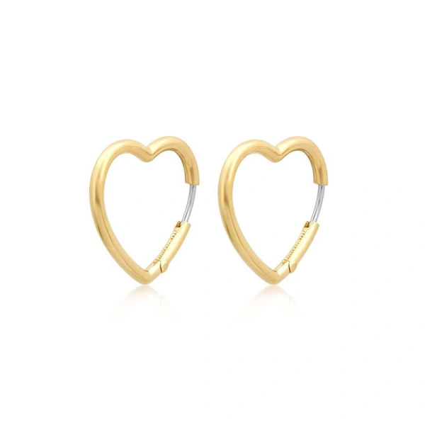 Jennifer Meyer Forever Heart Huggies in 18K Yellow Gold | Fine Earrings | Coveti