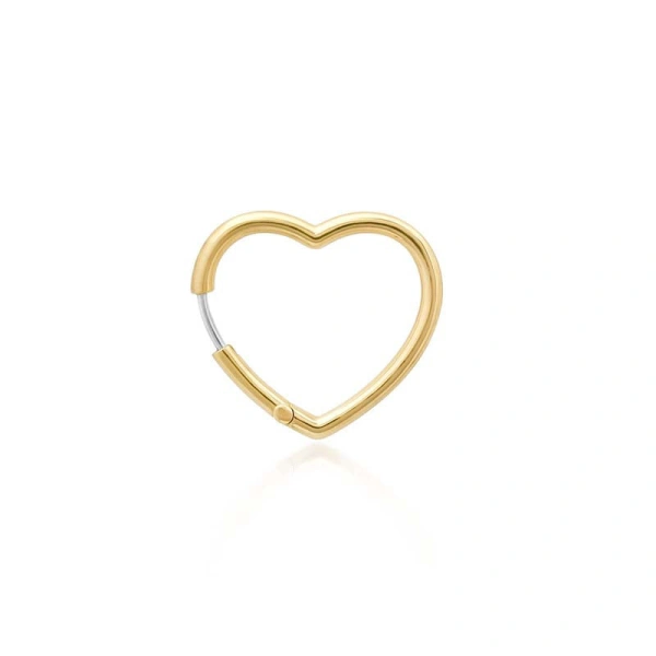 Jennifer Meyer Forever Heart Huggies in 18K Yellow Gold | Fine Earrings | Coveti