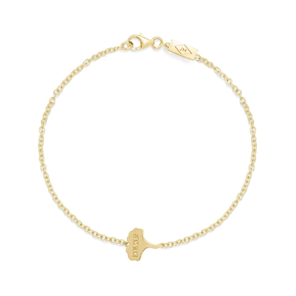 Jennifer Meyer Ginkgo Leaf Bracelet in 18K Yellow Gold | Fine Bracelets | Coveti