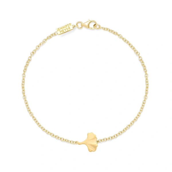 Ginkgo Leaf Bracelet in 18K Yellow Gold