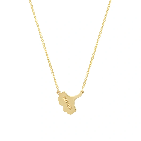 Jennifer Meyer Ginkgo Leaf Necklace in 18K Yellow Gold | Fine Necklaces | Coveti