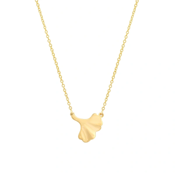Jennifer Meyer Ginkgo Leaf Necklace in 18K Yellow Gold | Fine Necklaces | Coveti
