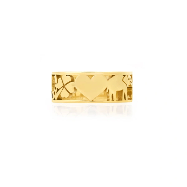 Jennifer Meyer Good Luck Band in 18K Yellow Gold | Fine Rings | Coveti