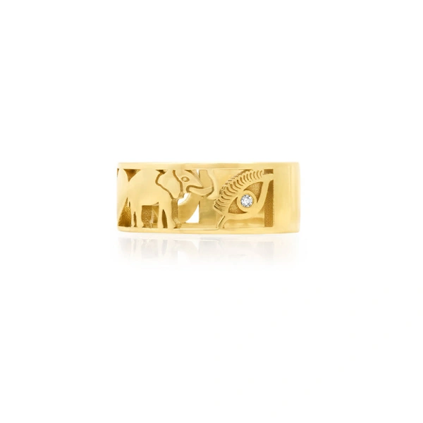 Jennifer Meyer Good Luck Band in 18K Yellow Gold | Fine Rings | Coveti