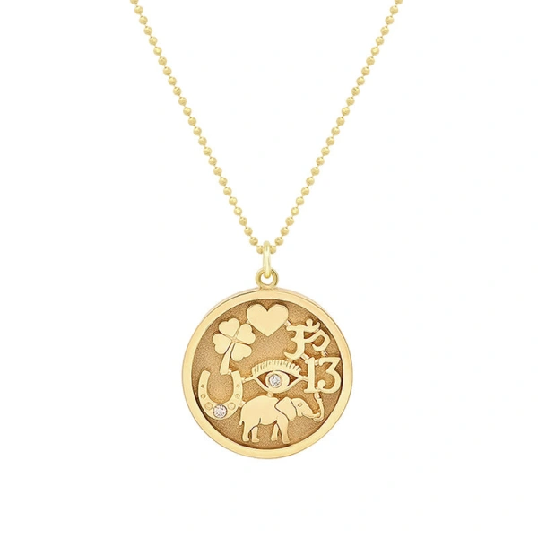 Jennifer Meyer Good Luck Necklace in 18K Yellow Gold | Fine Necklaces | Coveti