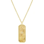 Jennifer Meyer Good Luck Tag Necklace in 18K Yellow Gold | Fine Necklaces | Coveti