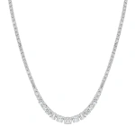 Jennifer Meyer Graduated 4 Prong Diamond Tennis Necklace in 18K White Gold | Fine Necklaces | Coveti