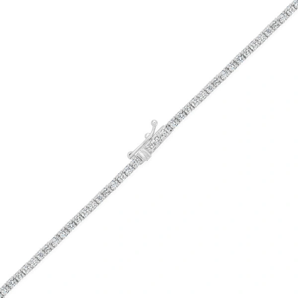 Jennifer Meyer Graduated 4 Prong Diamond Tennis Necklace in 18K White Gold | Fine Necklaces | Coveti