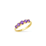 Jennifer Meyer Graduated Amethyst Ring in 18K Yellow Gold | Fine Rings | Coveti