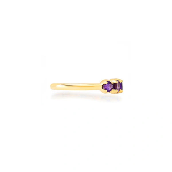 Jennifer Meyer Graduated Amethyst Ring in 18K Yellow Gold | Fine Rings | Coveti