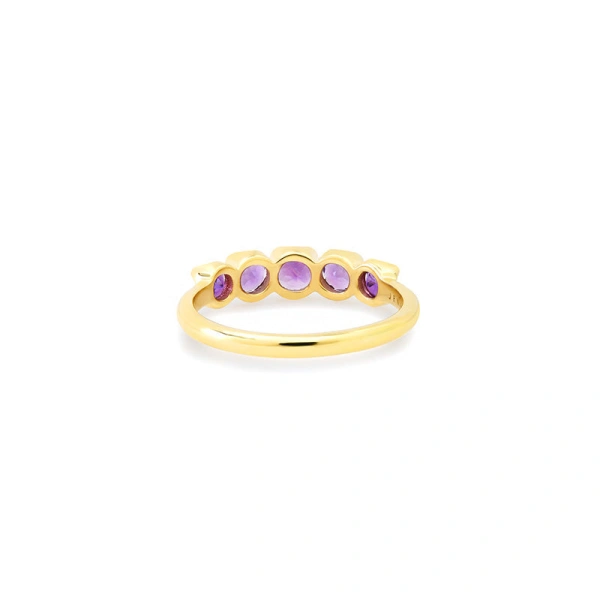 Jennifer Meyer Graduated Amethyst Ring in 18K Yellow Gold | Fine Rings | Coveti