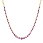 Jennifer Meyer Graduated Amethyst Tennis Necklace in 18K Yellow Gold | Fine Necklaces | Coveti