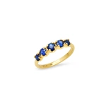 Jennifer Meyer Graduated Blue Sapphire Ring in 18K Yellow Gold | Fine Rings | Coveti