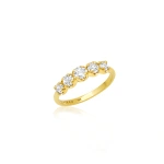 Jennifer Meyer Graduated Diamond Ring in 18K Yellow Gold | Fine Rings | Coveti