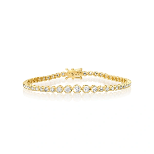 Jennifer Meyer Graduated Diamond Tennis Bracelet in 18K Yellow Gold | Fine Bracelets | Coveti