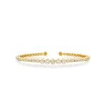 Jennifer Meyer Graduated Diamond Tennis Cuff in 18K Yellow Gold | Fine Bracelets | Coveti