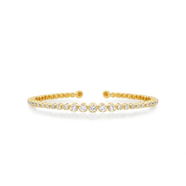 Graduated Diamond Tennis Cuff in 18K Yellow Gold