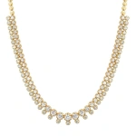 Jennifer Meyer Graduated Diamond Tennis Necklace with Diamond Accent in 18K Yellow Gold | Fine Necklaces | Coveti