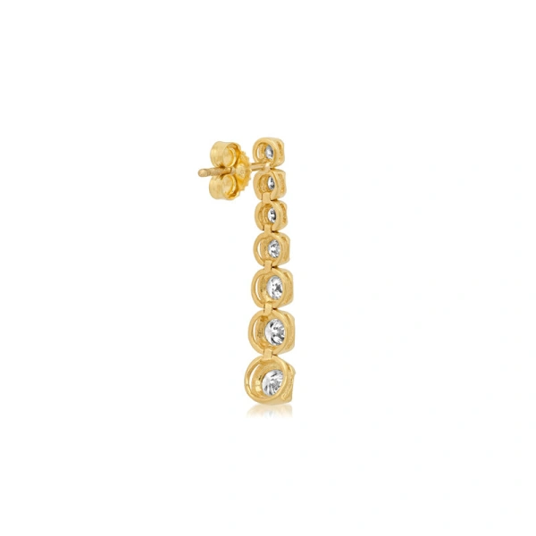 Jennifer Meyer Graduated Diamond Tennis Studs in 18K Yellow Gold | Fine Earrings | Coveti