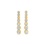 Jennifer Meyer Graduated Diamond Tennis Studs in 18K Yellow Gold | Fine Earrings | Coveti