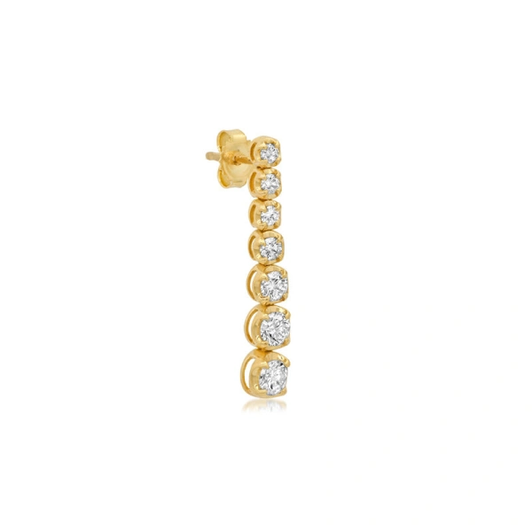 Jennifer Meyer Graduated Diamond Tennis Studs in 18K Yellow Gold | Fine Earrings | Coveti