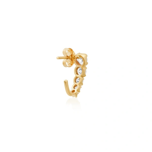 Jennifer Meyer Graduated Illusion Set Diamond Edith Studs in 18K Yellow Gold | Fine Earrings | Coveti