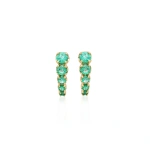 Jennifer Meyer Graduated Illusion Set Emerald Edith Studs in 18K Yellow Gold | Fine Earrings | Coveti
