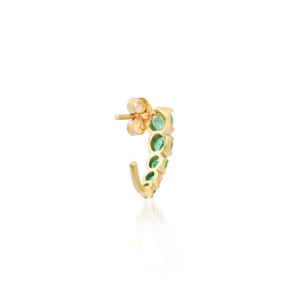 Jennifer Meyer Graduated Illusion Set Emerald Edith Studs in 18K Yellow Gold | Fine Earrings | Coveti