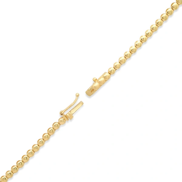 Jennifer Meyer Graduated Pink Sapphire Tennis Necklace in 18K Yellow Gold | Fine Necklaces | Coveti