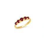 Jennifer Meyer Graduated Ruby Ring in 18K Yellow Gold | Fine Rings | Coveti