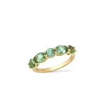 Jennifer Meyer Green Tourmaline Mosaic Ring in 18K Yellow Gold | Fine Rings | Coveti