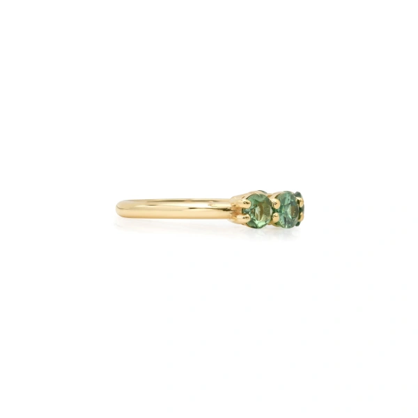 Jennifer Meyer Green Tourmaline Mosaic Ring in 18K Yellow Gold | Fine Rings | Coveti