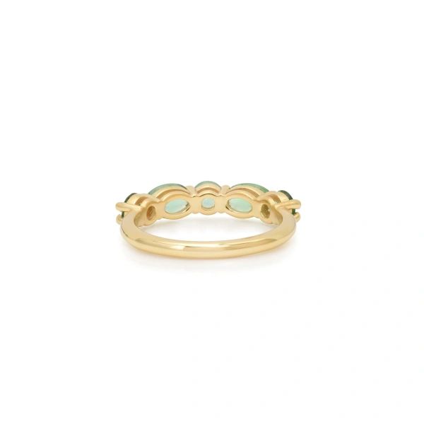 Jennifer Meyer Green Tourmaline Mosaic Ring in 18K Yellow Gold | Fine Rings | Coveti