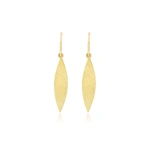 Jennifer Meyer Hammered 1 Marquise Drop Earrings in 18K Yellow Gold | Fine Earrings | Coveti