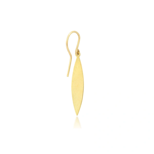 Jennifer Meyer Hammered 1 Marquise Drop Earrings in 18K Yellow Gold | Fine Earrings | Coveti