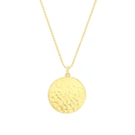 Jennifer Meyer Hammered Disc Necklace in 18K Yellow Gold | Fine Necklaces | Coveti