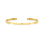 Jennifer Meyer Hammered Ellen Cuff in 18K Yellow Gold | Fine Bracelets | Coveti